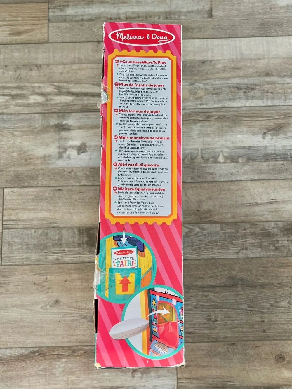 Melissa & Doug Bright Multi Colored Fun at the Fair! Game Center Play Tent